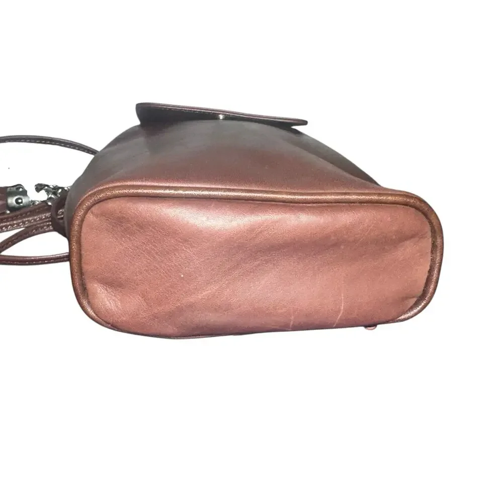 Francesco Biasia Italian Leather Mini Backpack Brown Tassel Chain Purse luxury